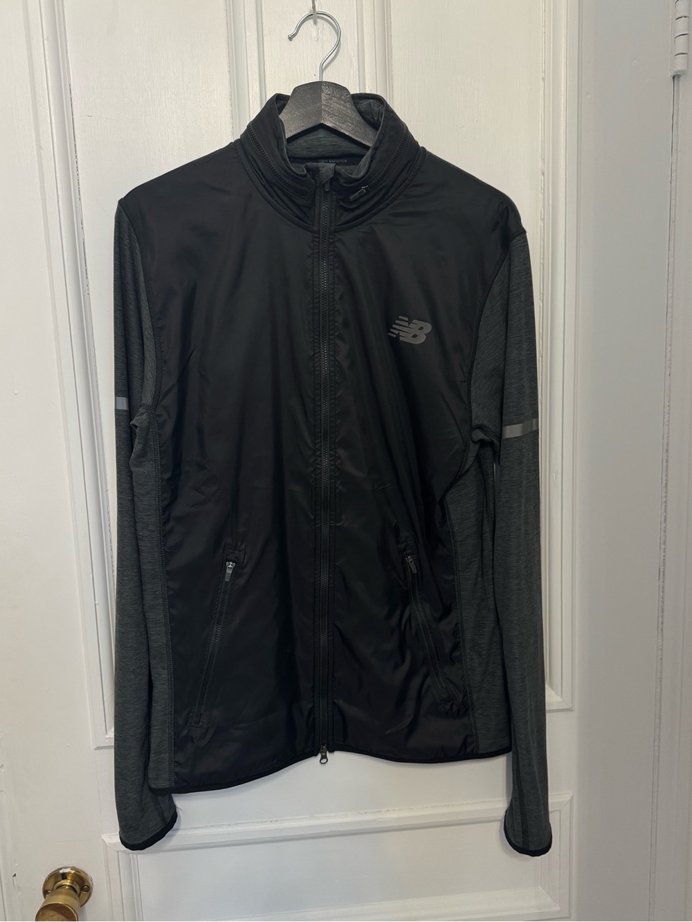 New Balance Black Jacket with Gray Sleeves - Performance Full-Zip
